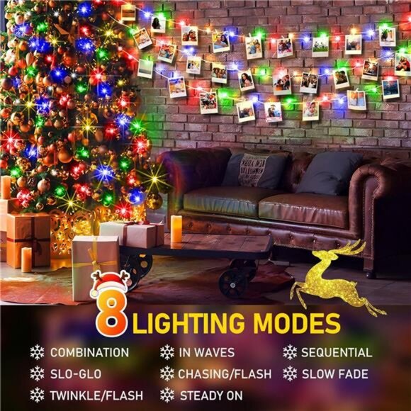 403ft 1000 LED String Lights Outdoor Christmas Lights 8Modes & Timer Fairy Light - Picture 3 of 7